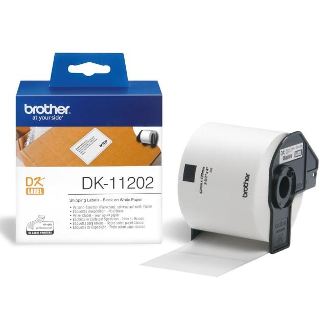 【Brother】DK-11202 定型標籤帶  62x100mm 白底黑字  耐久型紙質(速達)