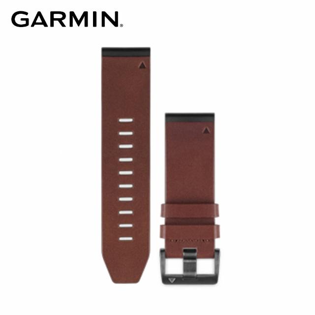 【GARMIN】QUICKFIT 26mm 咖啡棕皮革錶帶