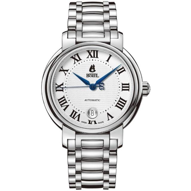 【Ernest Borel 瑞士依波路表】傳奇系列 白色錶盤/不鏽鋼鍊帶錶帶 40.5mm(GS1856N-251)