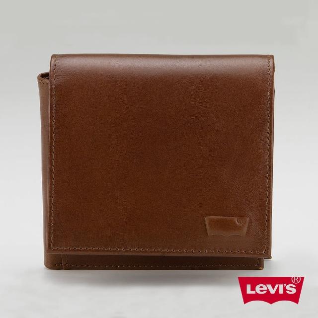 【Levis】短夾 / LOGO壓印 / 三層折疊 / 零錢袋 / 咖啡