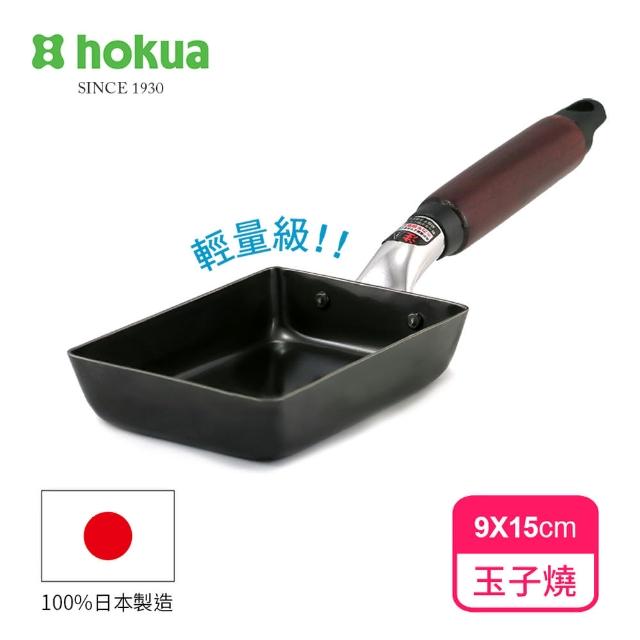 【日本北陸hokua】輕量級木柄黑鐵玉子燒小(100%日本製造)