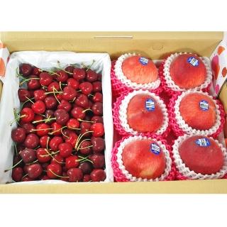 【鮮果日誌-中秋禮盒】夏季黃金禮盒組(加州水蜜桃6入+美加櫻桃2.5台斤)