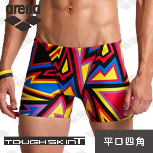 【arena 春夏新款 限量】訓練款 男士平角游泳褲 TOUGH SKIN T 舒適耐穿 拼色泳褲男游泳裝備(TSS7117MA)