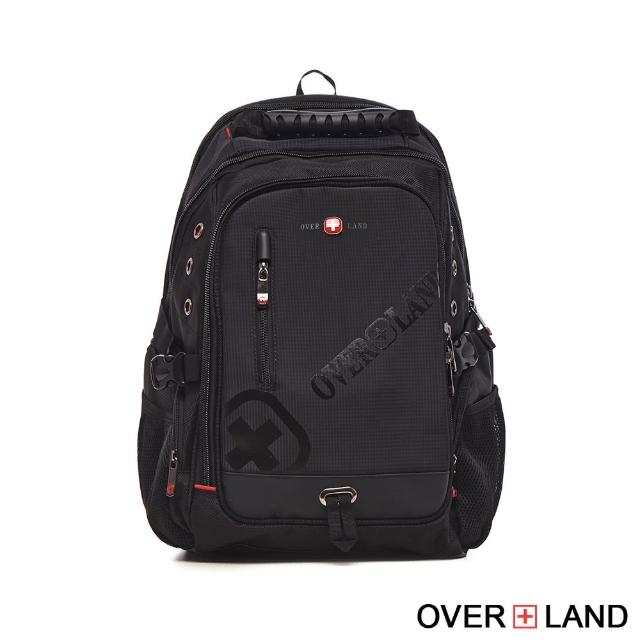 【OverLand】美式十字軍-品牌LOGO浮印多夾層後背包(30691)