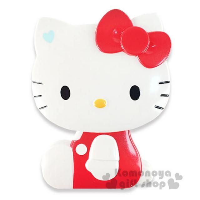 【小禮堂】Hello Kitty 造型折疊梳《紅.側坐.盒裝》附鏡子