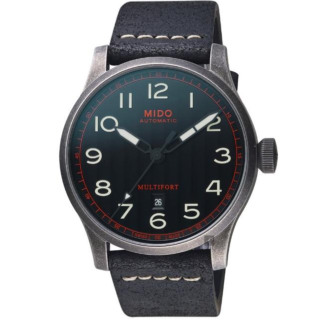 【廣告款 MIDO】美度 Multifort 先鋒復刻機械錶-黑/44mm(M0326073605009)