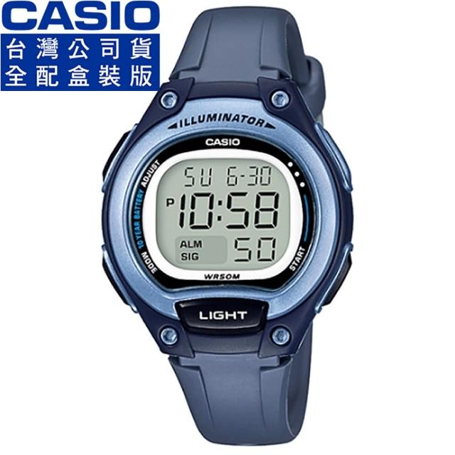 【CASIO】卡西歐鬧鈴多時區兒童電子錶-藍(LW-203-2A 公司貨全配錶盒)
