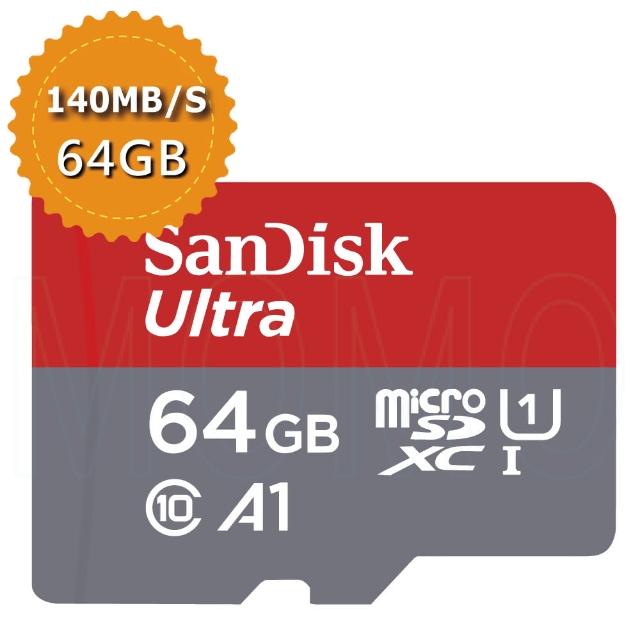 【SanDisk 晟碟】Ultra 64GB microSDXC A1 記憶卡100MB/s(平行輸入)