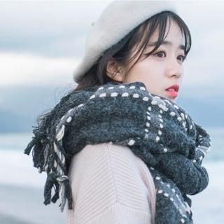 【梨花HaNA】溫暖冬日經典格紋圍巾披肩