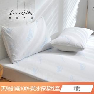 【寢城之戀】台灣製造 專業護理級天絲 吸濕排汗防蹣防水 保潔枕套(2入)