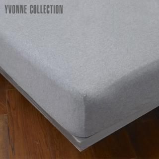 【Yvonne Collection】雙人素面純棉床包(暗灰)