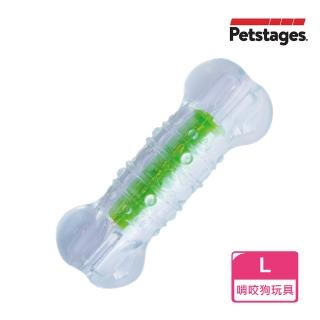 【Petstages】綠咖咖果凍骨-L(潔牙 耐咬 寶特瓶聲響 狗玩具)