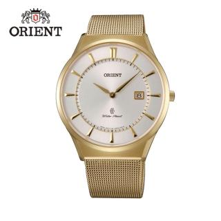 【ORIENT 東方錶】SLIM系列 超薄時尚簡約藍寶石鏡面石英錶 米蘭帶 金色 - 39mm(FGW03003W)