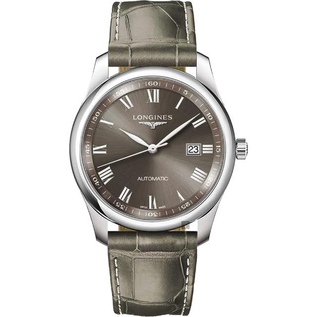 【LONGINES 浪琴】Master 巨擘系列羅馬機械錶-軍綠/39mm(L27934713)