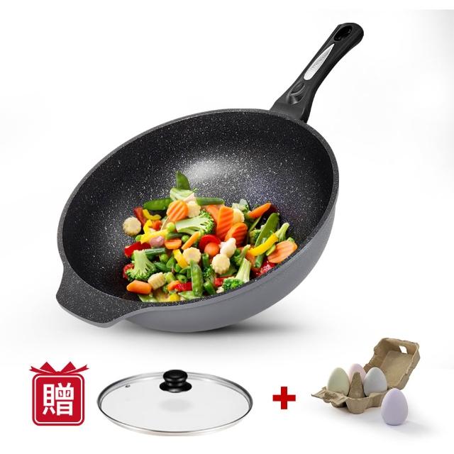 【CUOCO】鈦晶岩不沾鍋大寶鍋組34cm(韓國製造進口)