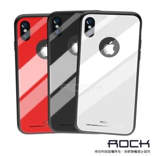 【ROCK】iPhone X/Xs 晶瑩系列-鋼化玻璃手機保護殼