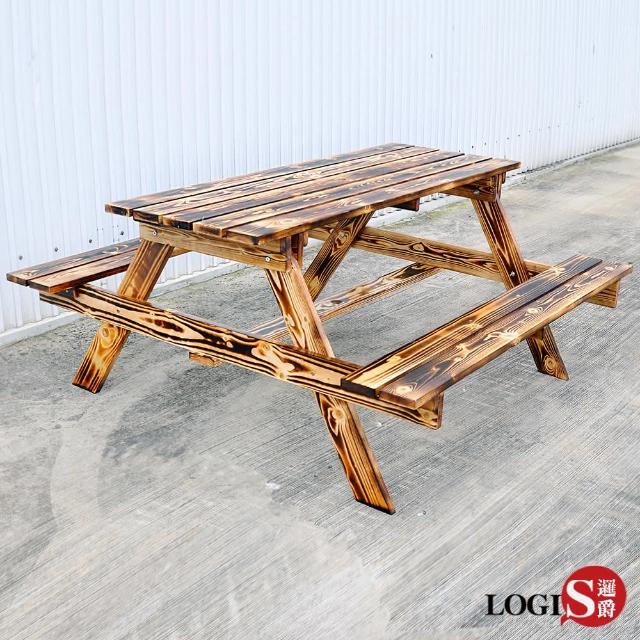 【LOGIS】LOGIS-多用原木庭園桌椅 啤酒桌 戶外桌椅 烤肉桌 BBQ 露營桌