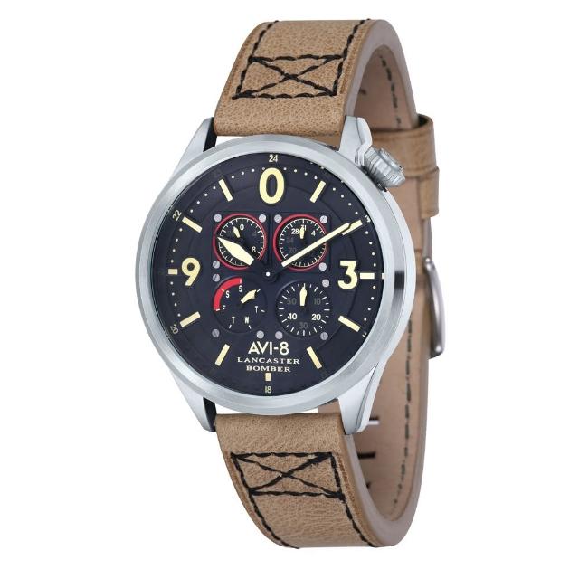【AVI-8】Lancaster Bomber 皇家手錶(黑/咖啡 AIAV405002)
