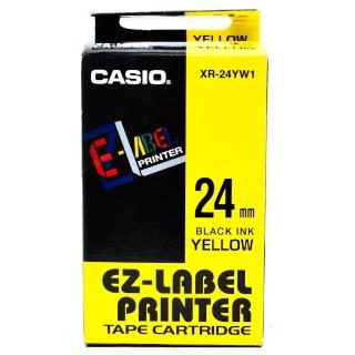 【CASIO 卡西歐】標籤機專用色帶-24mm黃底黑字(XR-24YW1)