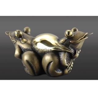 【開運陶源】羅廣維限量原作 青蛙銅雕禮品(挖寶/蛙寶)