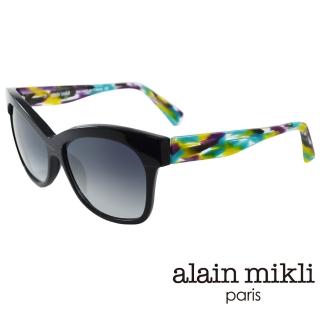 【alain mikli 法式巴黎】捌零復古藝術上眉框造型太陽眼鏡(繽紛藍 AL1326-A01G)