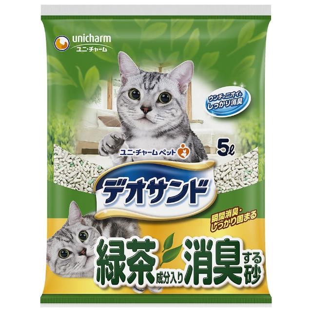 【Unicharm 消臭大師】尿尿後消臭砂 5L*4包組（綠茶/肥皂香/森林香）(貓砂)