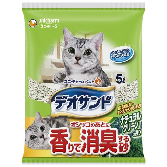 【Unicharm 消臭大師】尿尿後消臭砂 5L*4包組（綠茶/肥皂香/森林香）(貓砂)