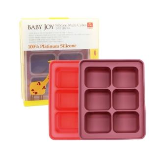 【BABY JOY】鉑金矽膠副食品製冰盒 6格(副食品分裝盒 保存盒 製冰盒)