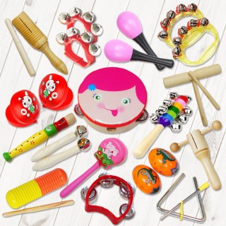 【美佳音樂】打擊樂器 16件組-粉紅(含袋)