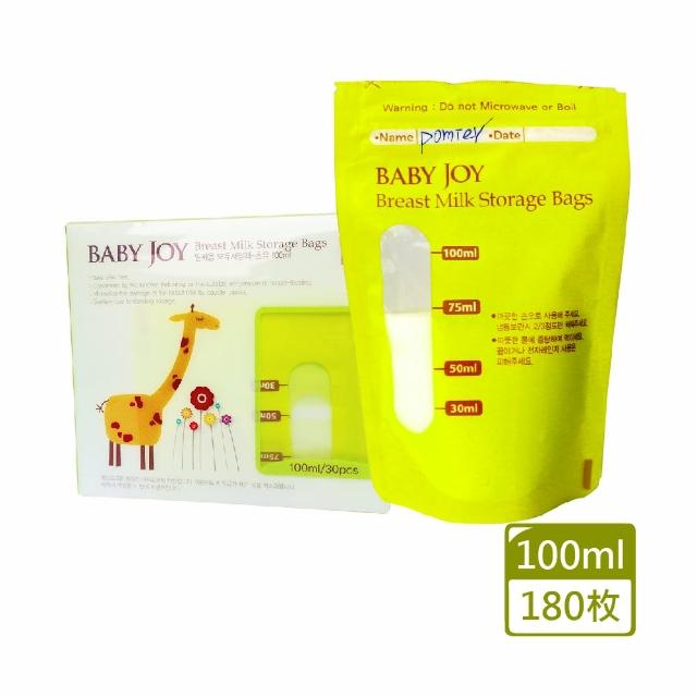 【韓國 BABY JOY】初乳站立式母乳儲存袋100ml*6盒 180入(母乳冷凍袋)