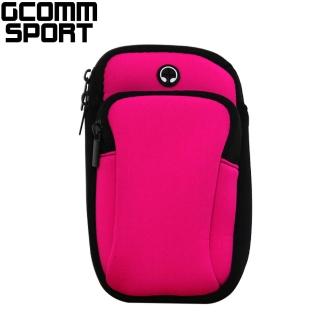 【GCOMM】GCOMM SPORT 萊卡音樂防汗水運動收納臂包 玫紅(GCOMM SPORT 收納臂包)