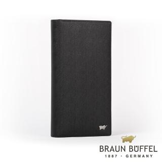 【BRAUN BUFFEL 德國小金牛】HOMME-M紳士系列17卡拉鍊零錢長夾(黯黑)