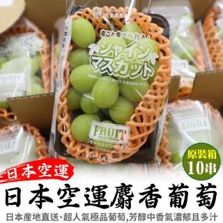 【WANG 蔬果-中秋禮盒】日本長野/山梨縣溫室麝香葡萄(原箱10串_350g/串)