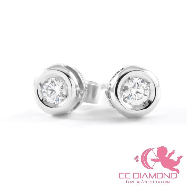 【CC Diamond】經典包鑲鑽石耳環(臺灣製)