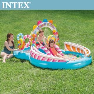 【INTEX】糖果屋戲水游泳池滑水道295x191x130cm_374L