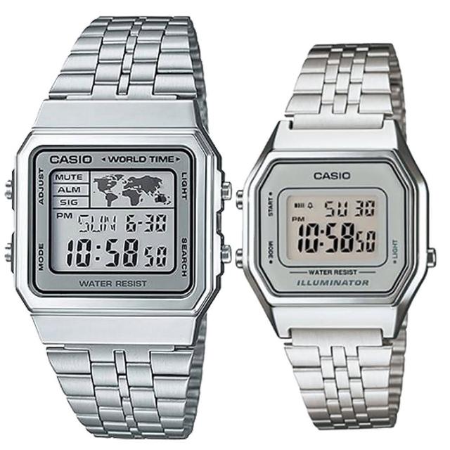 【CASIO 卡西歐】簡約時尚男女對錶(A-500WA-7+LA-680WA-7)