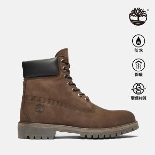 【Timberland】男款中棕色磨砂革防潑水經典六吋靴(10001214)