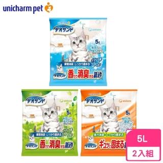 【Unicharm 消臭大師】強力消臭紙砂 5L(2包組)