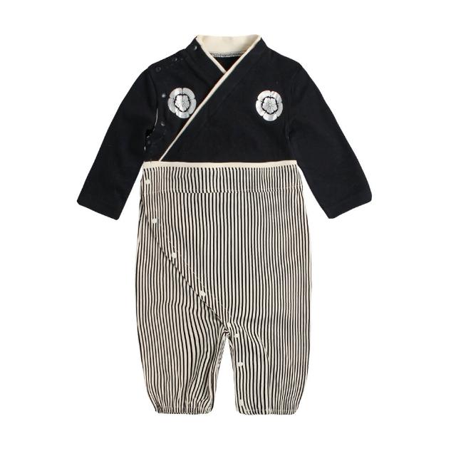 【Baby童衣】任選 兩用睡袋 連身衣 日本和服造型爬服 82038(黑色)