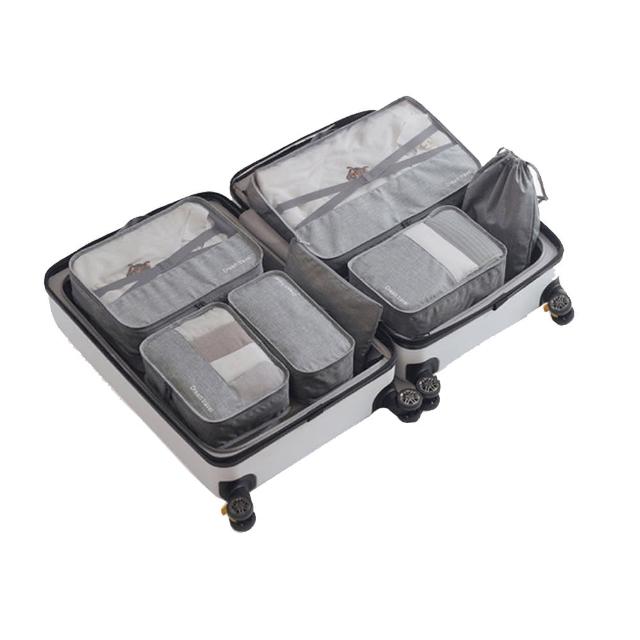 【PUSH!】旅遊用品 7件套旅行收納袋 行李箱衣物整理收納包袋套裝 收納袋(收納袋 7件套 S51)