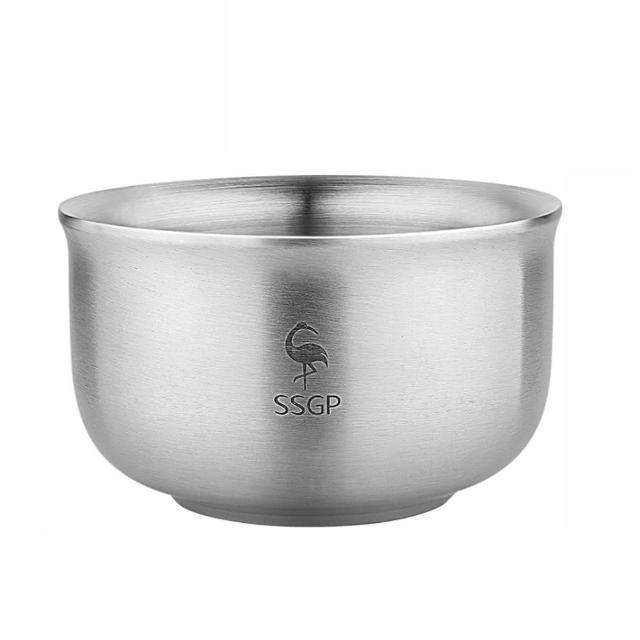 【PUSH!】餐具304不鏽鋼碗防摔防燙飯碗雙層加厚泡麵碗湯碗14.5CM(E108-2)