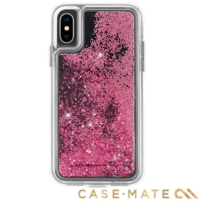 【美國 CASE-MATE】iPhone XS / X Waterfall(亮粉瀑布防摔手機保護殼 - 玫瑰金)