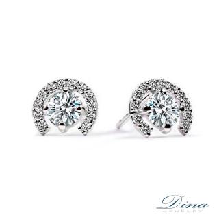 【DINA 蒂娜珠寶】時尚滿鑽微鑲輕珠寶 9K抗過敏耳環(JS76235)