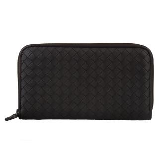 【BOTTEGA VENETA 寶緹嘉】BV 經典編織造型羊皮拉鍊長夾(深咖啡)