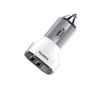 【Soodatek】數位顯示雙孔USB3.1A車充SCU2-AL531WH