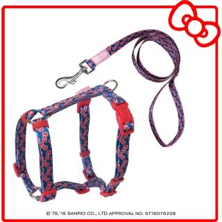 【HELLO KITTY】寵物H型胸背+牽繩 S號(蝴蝶結款 藍/灰/粉)