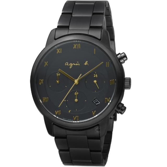 agnes b.【agnes b.】法式簡約太陽能計時腕錶(VR42-KGD0SD BZ5005P1)