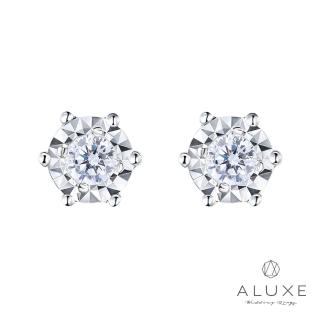 【A-LUXE 亞立詩】18K 0.12克拉雙倍顯鑽 鑽石耳環