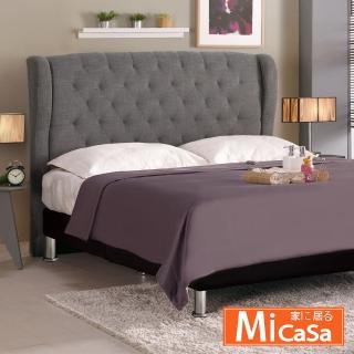 【MiCasa】多娜思 雙人5尺床頭片(灰色布)