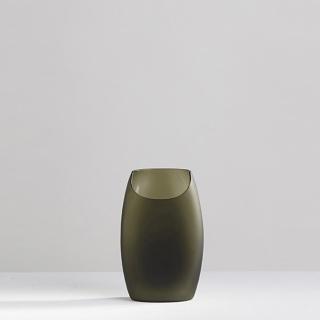 【3,co】玻璃月型口扁平花器-綠(8號)